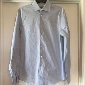 Blue & Gray stripe Dress Shirt Slim Fit 14-14 1/2